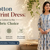 Cotton block print dress showcasing the comfort, breathability, and natural appeal of pure cotton fabric