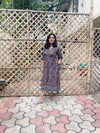 Dabu Block Print Cotton Dress - Kashish Grey Red