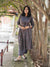 Ajrakh Floral Soft Mul Cotton Cord Set- Matte Black