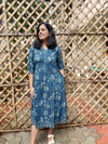 Dabu Block Print Cotton Dress- Indigo