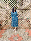 Dabu Block Print Cotton Dress- Indigo