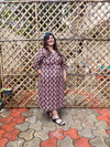 Dabu Block Print Cotton Dress -BLACK