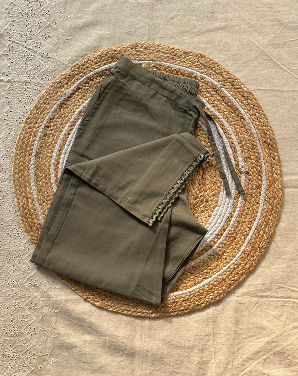 Cotton Pant -Earthy Green