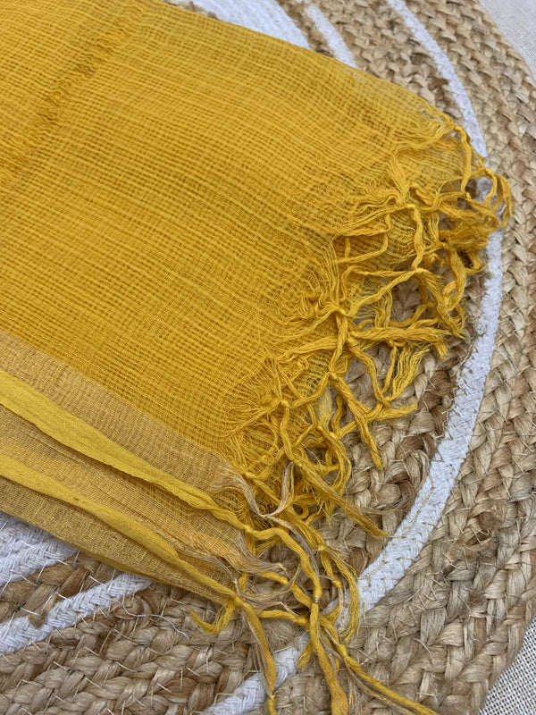 Cotton Kota Duppatta - Bright Yellow