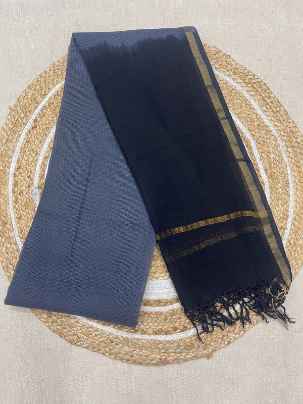 Cotton Kota Duppatta - Grey Shaded