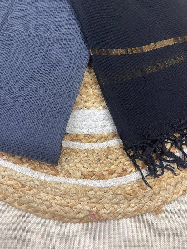 Cotton Kota Duppatta - Grey Shaded