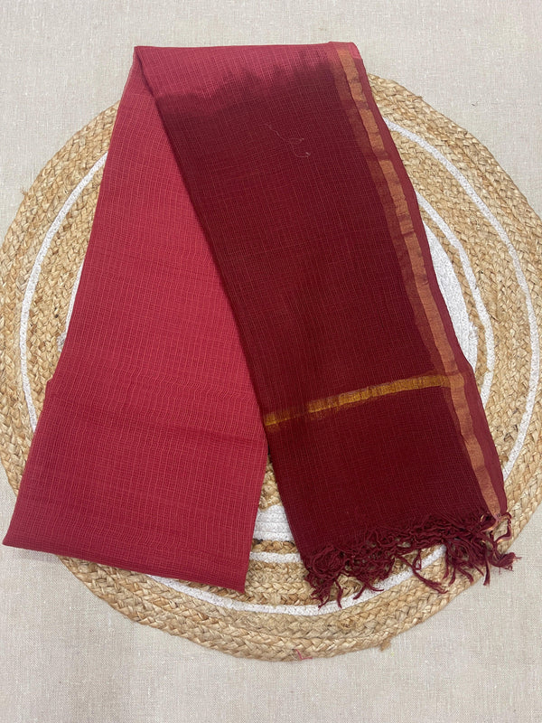 Cotton Kota Duppatta - Red Shaded