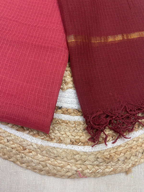 Cotton Kota Duppatta - Red Shaded