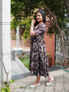 Dabu Block Print Cotton Dress -Black