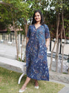 Dabu Block Print Cotton Dress - Indigo