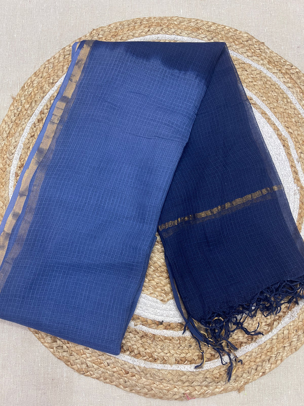 Cotton Kota Duppatta - Blue Shaded