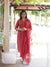 Ajrakh star Soft Mul Cotton Cord Set - Red