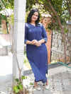 Ajrakh dots Soft Mul Cotton Cord Set - indigo
