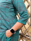 Bagh Block PrintKurta -Pine Green Square