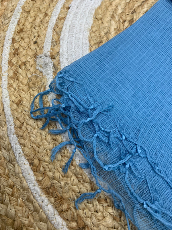 Cotton Kota Duppatta - Sky Blue