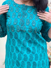 Bagh Block PrintKurta - Pine Green Paisley