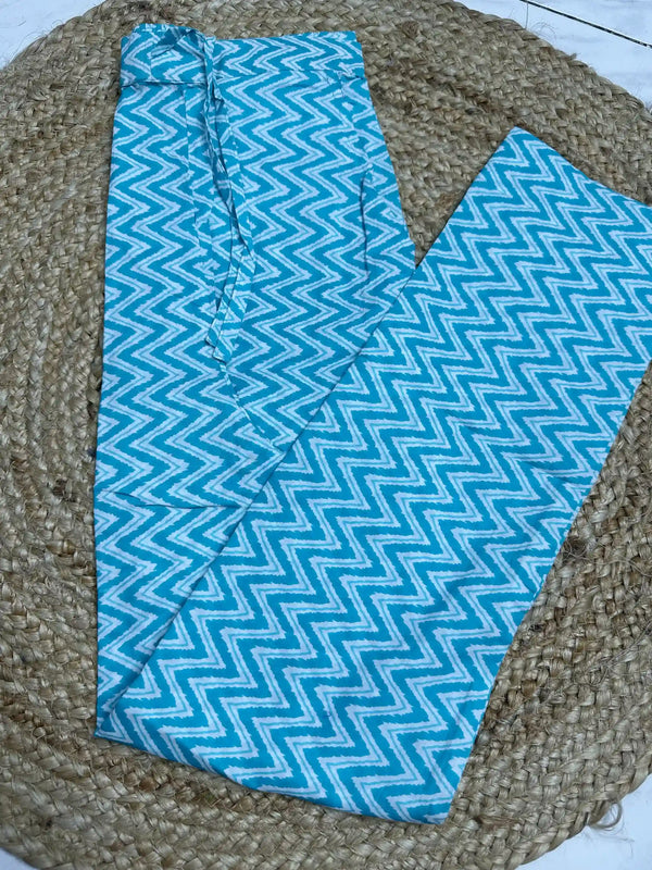 Flared Cord Set ( 2 Piece ) - Turquoise Blue