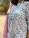 Mughal Hand Block Print( 2 Piece ) - Sea Green