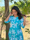 Flared Cord Set ( 2 Piece ) - Turquoise Blue