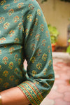 Ajrakh Hand Block Print ( 2 Piece ) - Green