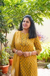 Ajrakh Hand Block Print ( 2 Piece ) - Mustard