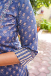 Sanganeri Hand Block Print ( 2 Piece ) - Blue