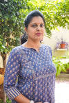 Sanganeri Hand Block Print ( 2 Piece ) - Blue