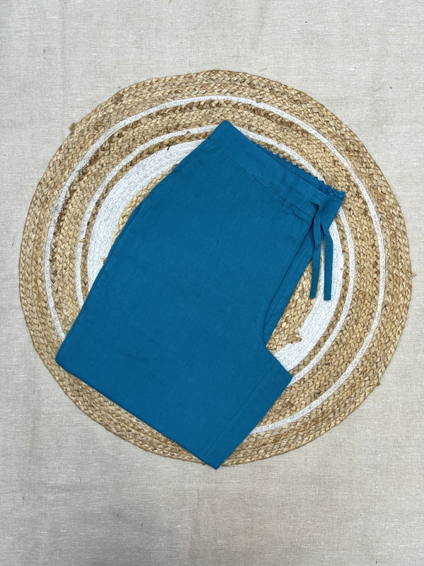 Cotton Pant - Teal Blue