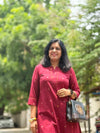 Woven Cotton Cord Set ( 2 Piece ) -Dark Maroon