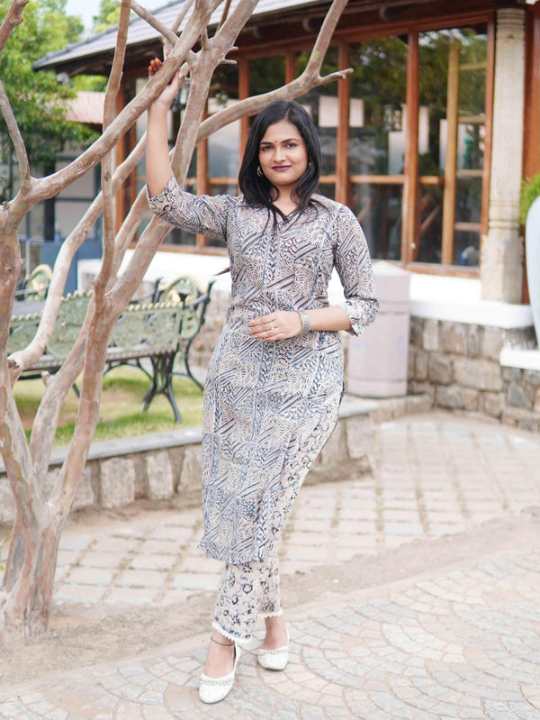 Kalamkari Soft Mul CottonGeo Cord Set