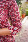 Sanganeri Hand Block Print ( 2 Piece ) - Red