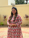 Sanganeri Print Cotton Cord Set ( 2 Piece ) - Red