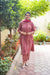 Red Sanganeri floral motif hand block print two-piece cotton co-ord set for women