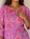 Sanganeri Prints Cotton Cord Set - Lavender