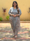 Sanganeri Print Cotton Cord Set ( 2 Piece ) -Teal Blue