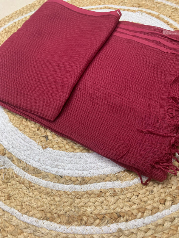 Cotton Kota Duppatta - Deep Red