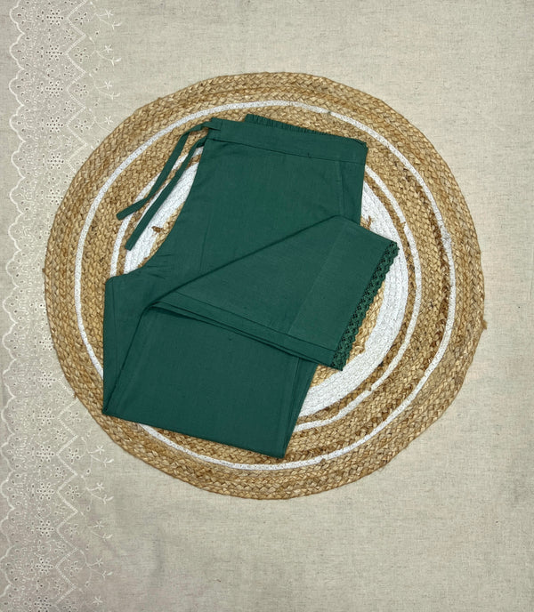 Cotton Pant -Forest Green