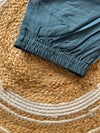 Cotton Pant - Denim Textured Blue Palazzo