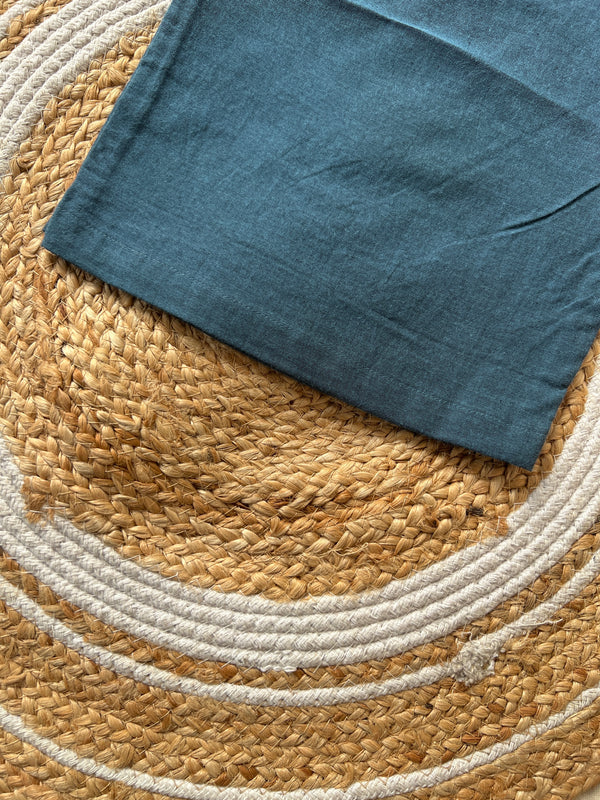 Cotton Pant - Denim Textured Blue Palazzo