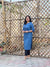 Azure Blue Floral Bagh Hand Block Print Cotton Straight-Fit Kurta for women