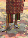 Sanganeri Print Cotton Cord Set ( 2 Piece ) -Burgundy
