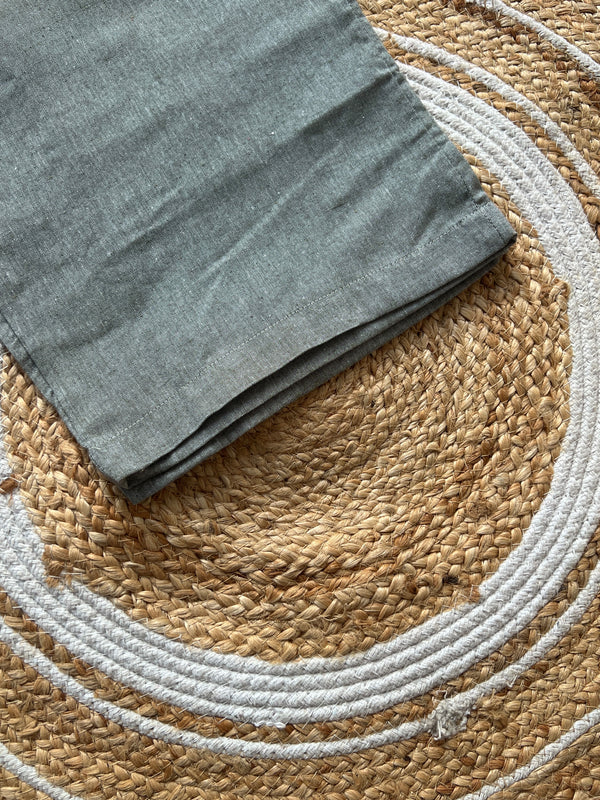 Cotton Pant - Greenish Gray Palazzo