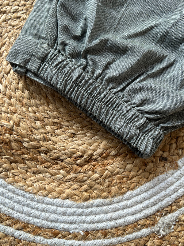 Cotton Pant - Greenish Gray Palazzo