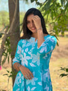 Flared &nbsp;Cord Set ( 2 Piece ) - Turquoise Blue