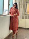 Sanganeri Cord Set ( 2 Piece ) - Red