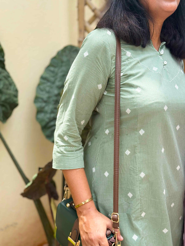 Woven Cotton Cord Set ( 2 Piece ) -Pista Green