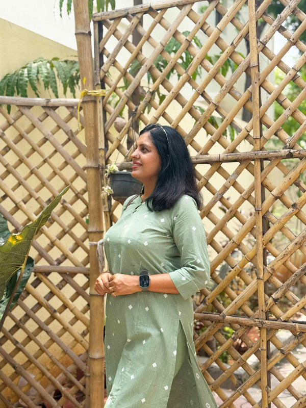 Woven Cotton Cord Set ( 2 Piece ) -Pista Green