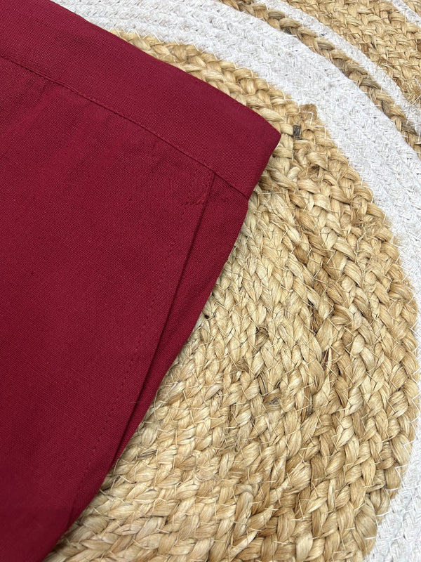 Cotton Pant - Maroon