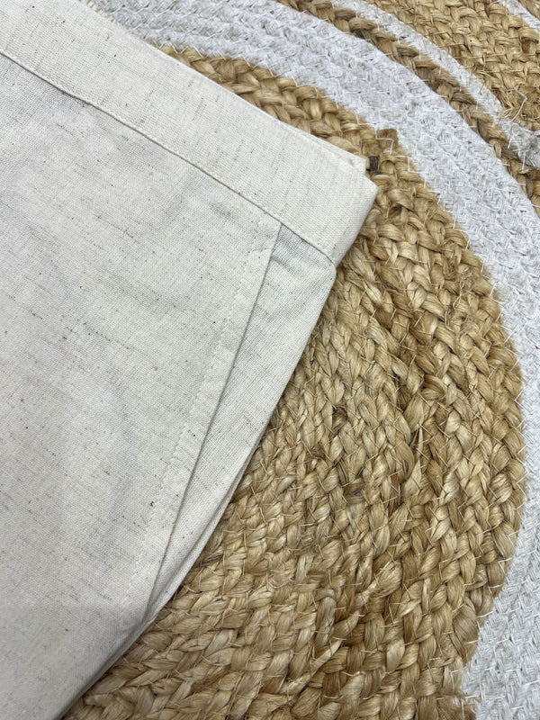 Off white textured cotton straight-fit elasticated pant for women