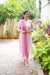 Pink Sanganeri geometric hand block print two-piece cotton co-ord set for women